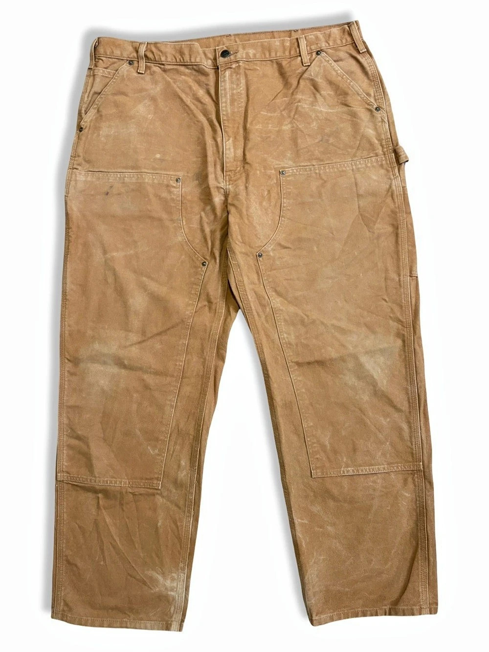 Carhartt Loose Fit Firm Duck Double-Front Utility Work Pant Brown Waist 42 x 32